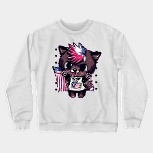 Cute Dog 4th Of July Freedom Fighter Crewneck Sweatshirt